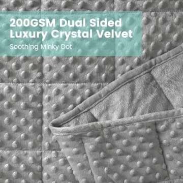 Wemore Minky Dot Weighted Blanket for Adults Queen Size 15 lbs, Soft Cozy Heavy Blanket for Stress R...