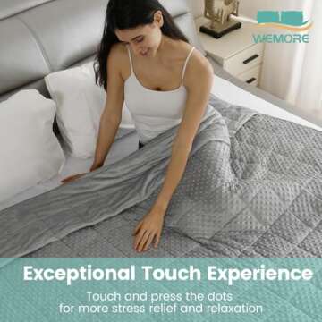 Wemore Minky Dot Weighted Blanket 15 lbs for Stress Relief