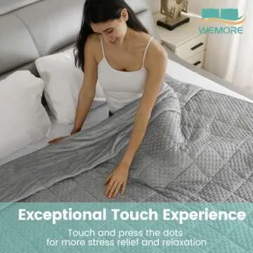 Wemore Minky Dot Weighted Blanket 15 lbs for Stress Relief
