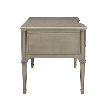 Jennifer Taylor Luxe Troy 5-Drawer Wood Desk in Grey Cashmere