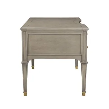 Jennifer Taylor Luxe Troy 5-Drawer Wood Desk in Grey Cashmere