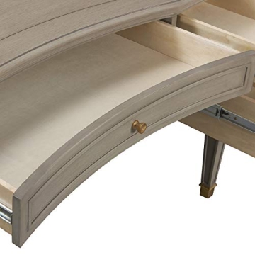 Jennifer Taylor Luxe Troy 5-Drawer Wood Desk in Grey Cashmere