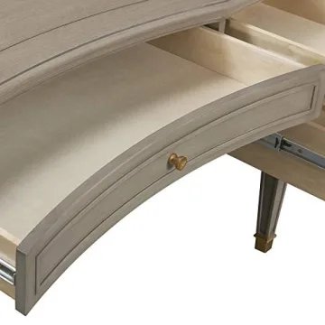 Jennifer Taylor Luxe Troy 5-Drawer Wood Desk in Grey Cashmere