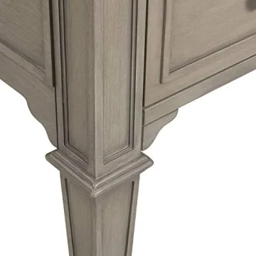 Jennifer Taylor Luxe Troy 5-Drawer Wood Desk in Grey Cashmere