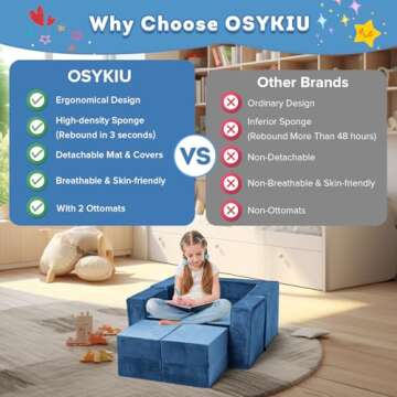 Modular Kids Couch Sofa - Perfect for Play and Creativity