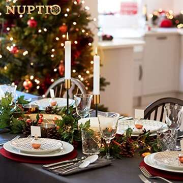 Elegant Nuptio Candlestick Holders Set for Taper Candles