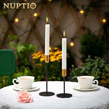 Elegant Nuptio Candlestick Holders Set for Taper Candles