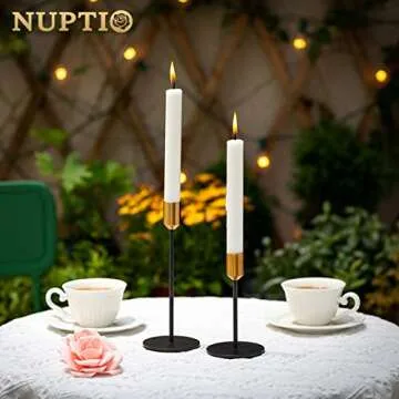 Elegant Nuptio Candlestick Holders Set for Taper Candles