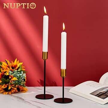 Elegant Nuptio Candlestick Holders Set for Taper Candles