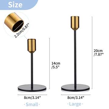 Elegant Nuptio Candlestick Holders Set for Taper Candles