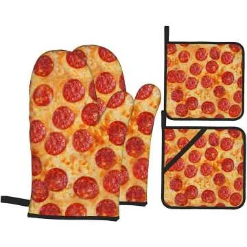 Pizza Oven Mitts & Holders Set - Safe & Stylish