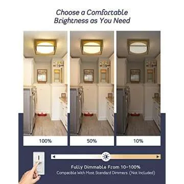 CALDION LED Ceiling Light, 12” 24W 950Lumens Square Flush Mount Ceiling Light Fixture, Dimmable 3000K, Gold Finish with Frosted Glass, Modern Ceiling Lamp for Bedroom, Kitchen, Hallway, 6870LFM-GD