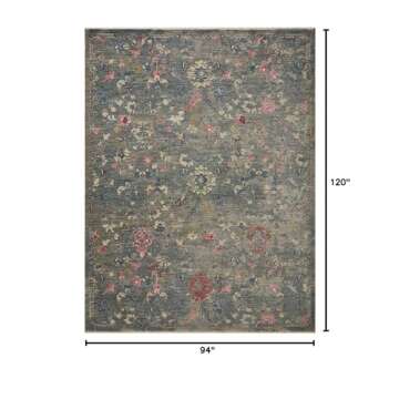 Loloi Giada 7'-10" x 10' Area Rug in Lagoon/Multi - Traditional Accent Rug, Modern Color Rug for Liv...
