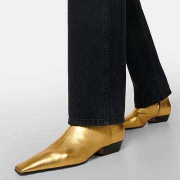 Miss Left Women's Stylish Square Toe Low Heel Ankle Booties