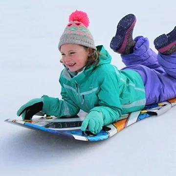Flexible Flyer Snow Screamer 47 Inch 2 Person Lightweight Foam Slider, Adult & Kids Snow Play Sled with Handles, Winter Toboggan Sled for Ages 5 & Up