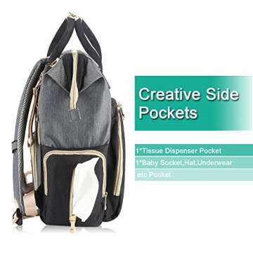 PRITEK Multi-Function Large Capacity Waterproof Diaper Bag, Stylish & Durable