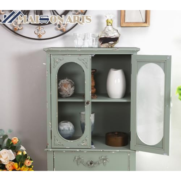 MAISON ARTS Accent Cabinet with Glass Doors & Storage