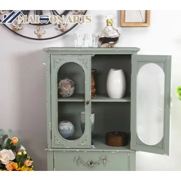 MAISON ARTS Accent Cabinet with Glass Doors & Storage