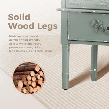 MAISON ARTS Accent Cabinet with Glass Doors & Storage