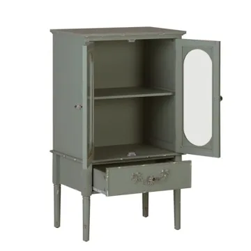 MAISON ARTS Accent Cabinet with Glass Doors & Storage