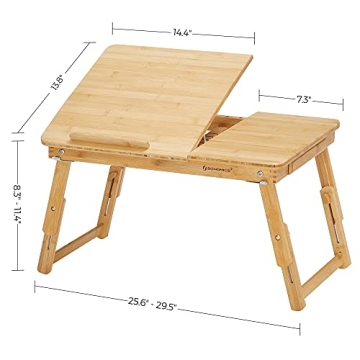 SONGMICS Bamboo Laptop Desk for Work and Leisure