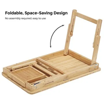 SONGMICS Bamboo Laptop Desk for Work and Leisure
