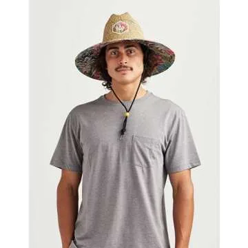 Straw Hat for Men & Women | Lifeguard Hat, Beach Hat & Sun Hat | UPF 50+ Wide Brim for Sun Protection | One Size | Bombay | Hemlock