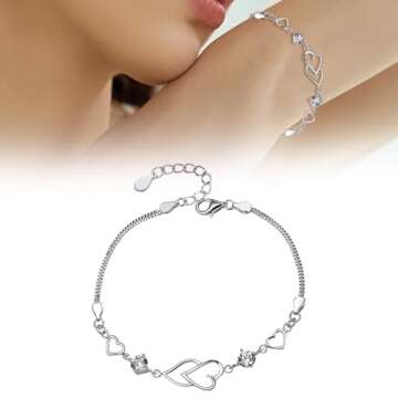 Flash Deals Of The Day Clearance 925 Sterling Sliver Dainty Heart Jewelry, Star Charms Bracelet, Sea...