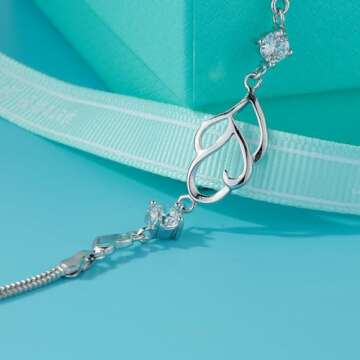 Elegant 925 Sterling Silver Heart Bracelet for Women