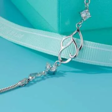 Elegant 925 Sterling Silver Heart Bracelet for Women