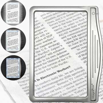 MagniPros 3X LED Page Magnifier for Seniors Reading
