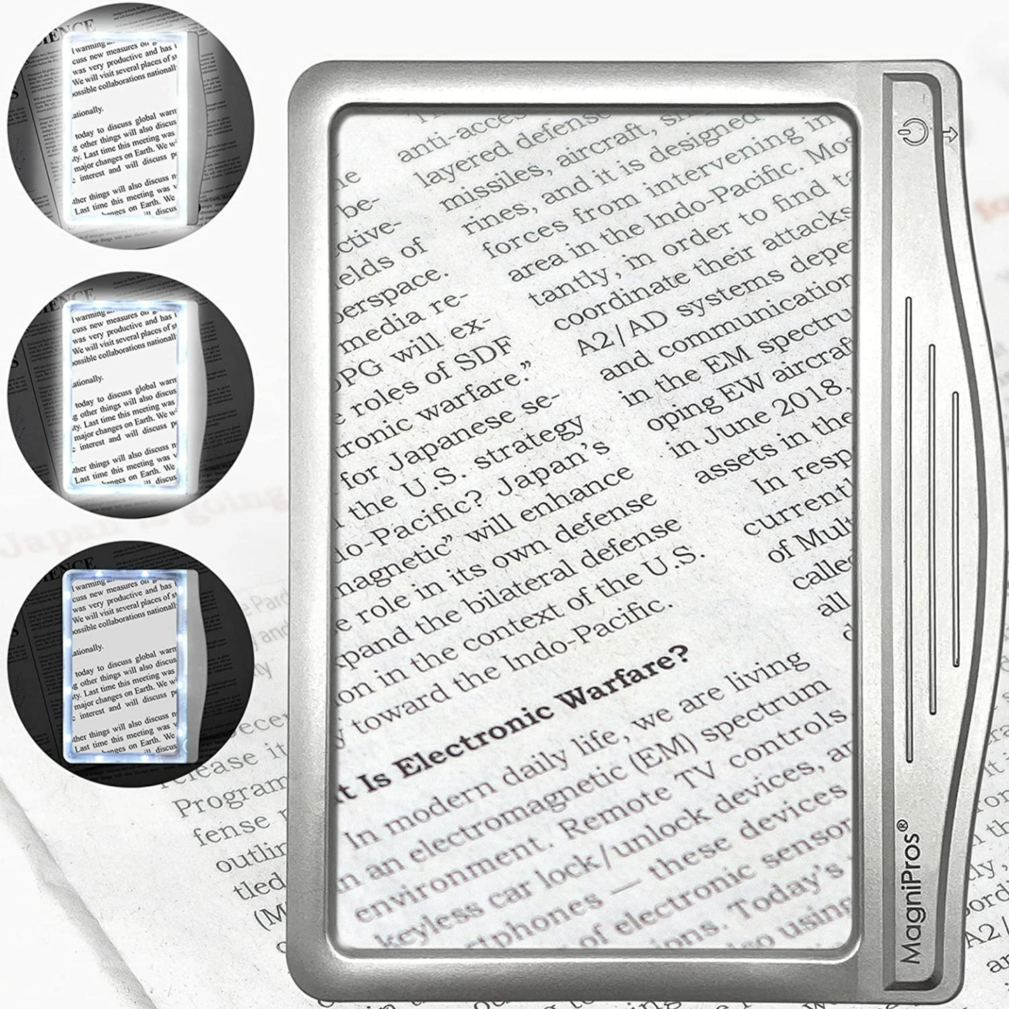 MagniPros 3X LED Page Magnifier for Seniors Reading