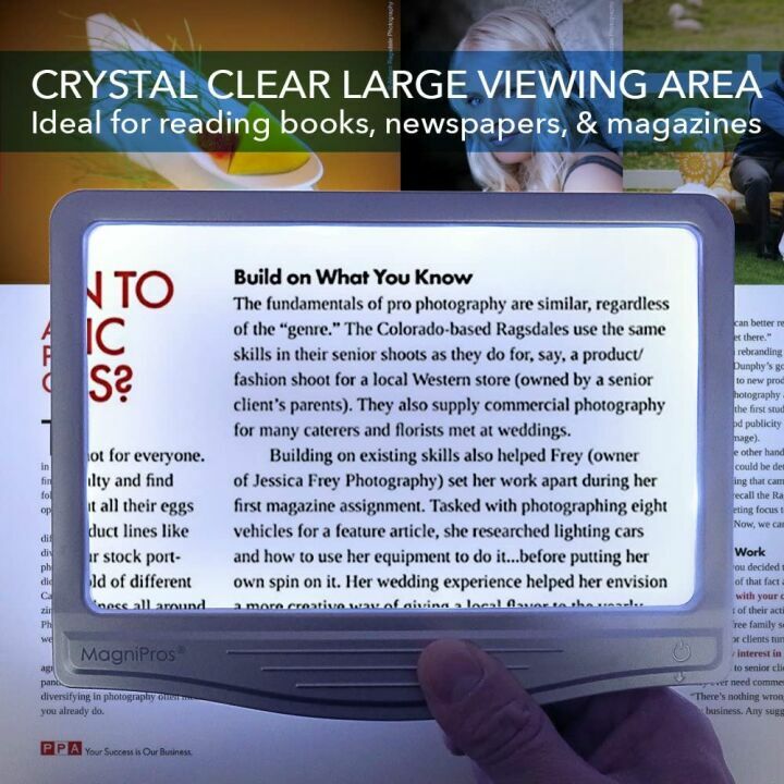 MagniPros 3X LED Page Magnifier for Seniors Reading
