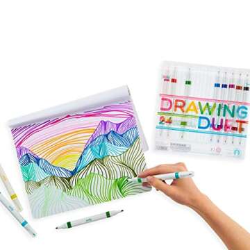 OOLY, Drawing Duet, Double Ended Markers in 24 Colors - Set of 12