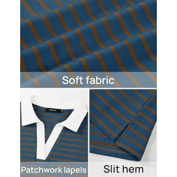 ZESICA Womens Striped Long Sleeve Tops Oversized Sweatshirt V Neck Loose Fit Tunic Tops Spring Casual Blouses,DarkBlue,Medium