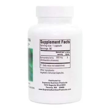 Supreme Nutrition Schisandra Supreme, 90 Pure Schisandra Fruit Vegetarian Capsules