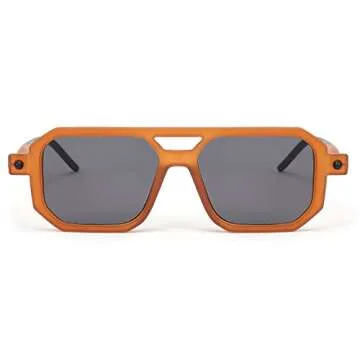 FEISEDY Vintage Square 70s Flat Aviator Sunglasses Women Men Classic Retro Stylish Frame UV400 Sungl...