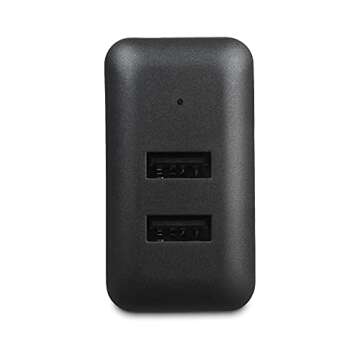 Amazon Basics USB Charger Block Multiple Ports - 24W Two-Port (12W, 2.4A per Port), Non-PPS, Black