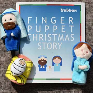 The Nativity Christmas Story | Finger Puppet Set [12-Pack] | for Parents and Teachers to Read to Children | Includes Kids Bible Inspired Booklet Story Guide | Birth of Jesus