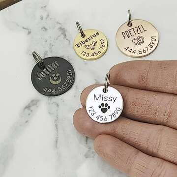 Pet Tag - Dog Cat ID - Engraved Personalized – New Puppy Kitten Identification Lost - Change Name ...