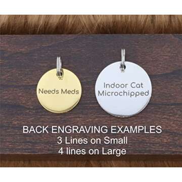 Pet Tag - Dog Cat ID - Engraved Personalized – New Puppy Kitten Identification Lost - Change Name Number - DGR-2025mm