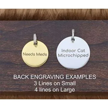 Pet Tag - Dog Cat ID - Engraved Personalized – New Puppy Kitten Identification Lost - Change Name Number - DGR-2025mm