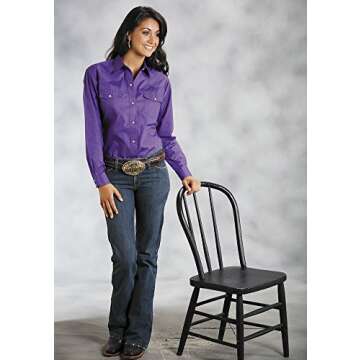 Roper Women's Western Shirt in Purple, Stylish and Comfortable