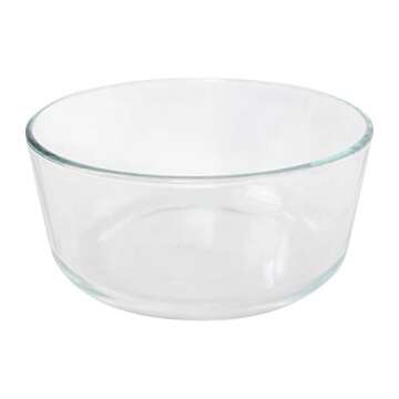 Pyrex 7203 7-Cup Clear Glass Storage Bowl OV-7402 Glass with White Silicone Rim Lid