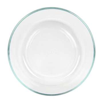 Pyrex 7203 7-Cup Clear Glass Storage Bowl OV-7402 Glass with White Silicone Rim Lid
