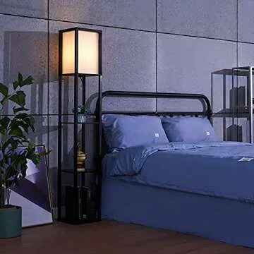 VONLUCE Shelf Floor Lamp with Storage Shelves for Small Spaces