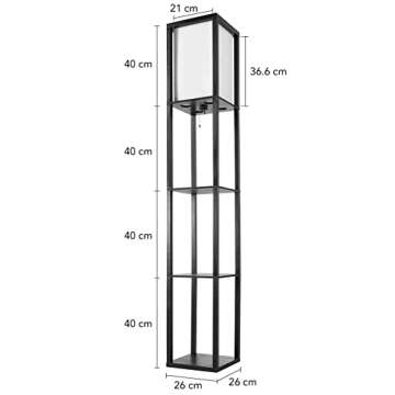VONLUCE Shelf Floor Lamp with Storage Shelves for Small Spaces