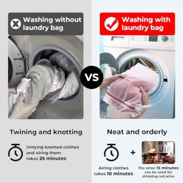 Lifnmybr 4 Pack Laundry Bag, Mesh Laundry Bags for Delicates with Sturdy Zipper, Laundry Bags Mesh W...