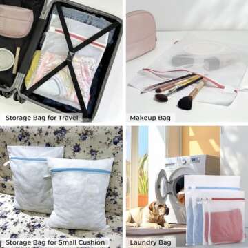 Lifnmybr 4 Pack Laundry Bag, Mesh Laundry Bags for Delicates with Sturdy Zipper, Laundry Bags Mesh Wash Bags and Lingerie Bags for Washing Delicates, Delicates Laundry Bag for Washing Machine for Bra