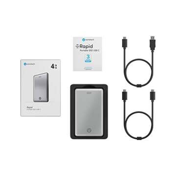 VectoTech 4TB External SSD USB-C Portable Solid State Drive (USB 3.1 Gen 2) | 3D NAND Flash | Rapid
